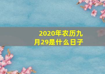 2020年农历九月29是什么日子