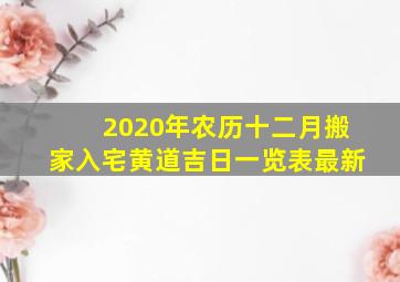 2020年农历十二月搬家入宅黄道吉日一览表最新