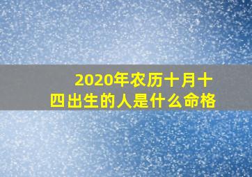 2020年农历十月十四出生的人是什么命格