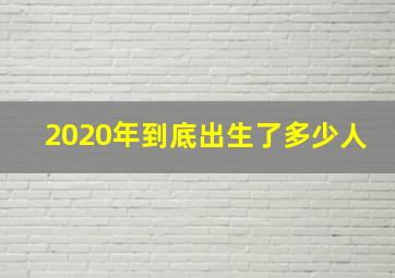 2020年到底出生了多少人