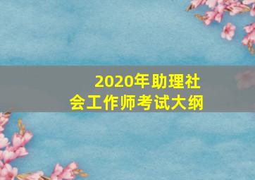 2020年助理社会工作师考试大纲