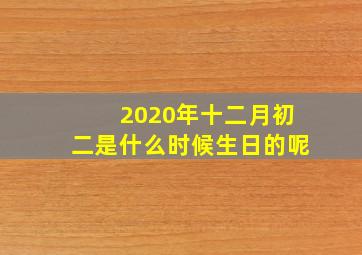 2020年十二月初二是什么时候生日的呢