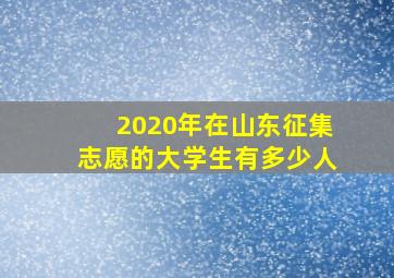 2020年在山东征集志愿的大学生有多少人