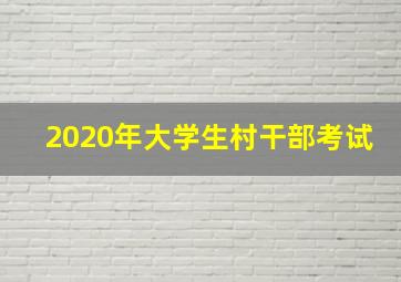 2020年大学生村干部考试