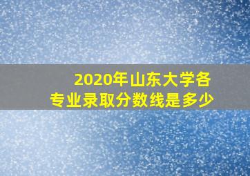 2020年山东大学各专业录取分数线是多少