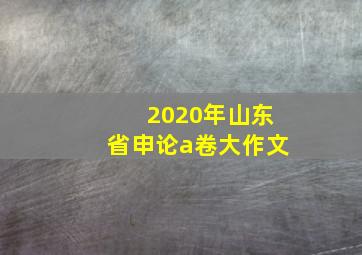 2020年山东省申论a卷大作文