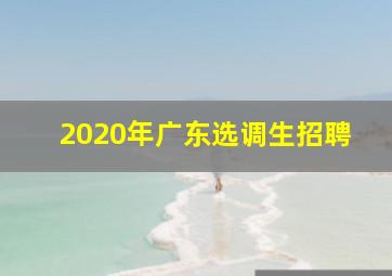 2020年广东选调生招聘