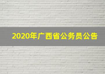 2020年广西省公务员公告