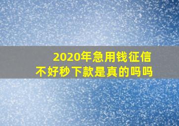 2020年急用钱征信不好秒下款是真的吗吗