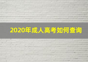 2020年成人高考如何查询