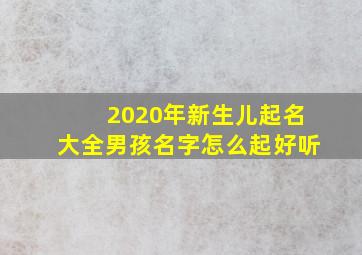 2020年新生儿起名大全男孩名字怎么起好听