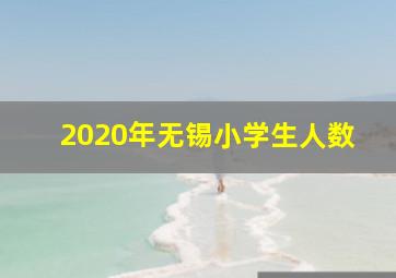 2020年无锡小学生人数