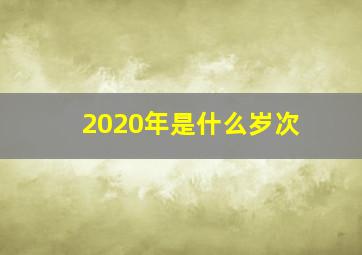 2020年是什么岁次