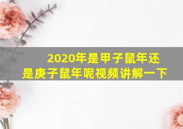 2020年是甲子鼠年还是庚子鼠年呢视频讲解一下