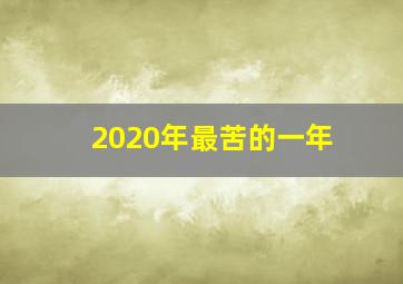 2020年最苦的一年