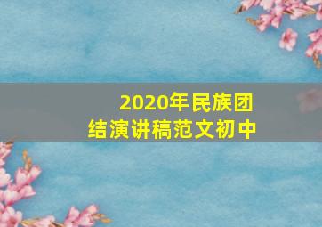 2020年民族团结演讲稿范文初中