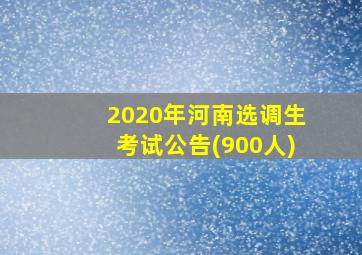 2020年河南选调生考试公告(900人)