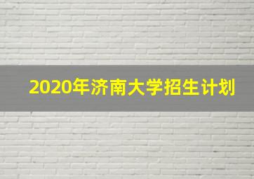 2020年济南大学招生计划