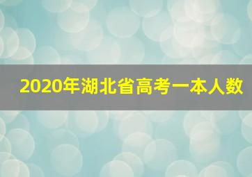 2020年湖北省高考一本人数