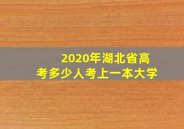 2020年湖北省高考多少人考上一本大学