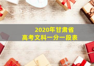 2020年甘肃省高考文科一分一段表