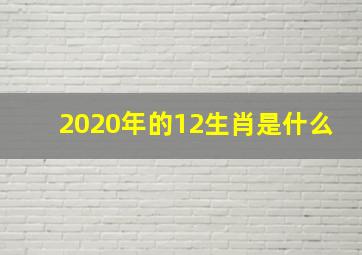 2020年的12生肖是什么