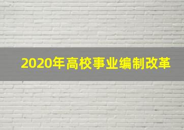 2020年高校事业编制改革