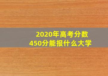 2020年高考分数450分能报什么大学