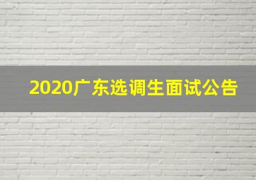 2020广东选调生面试公告