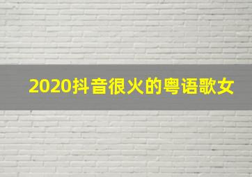 2020抖音很火的粤语歌女