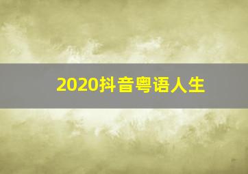 2020抖音粤语人生