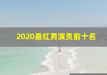 2020最红男演员前十名