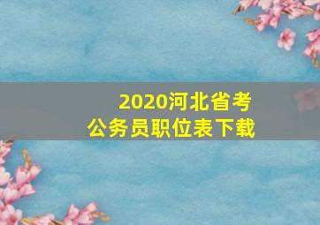 2020河北省考公务员职位表下载