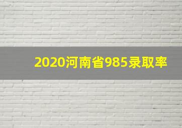 2020河南省985录取率