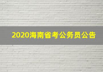 2020海南省考公务员公告