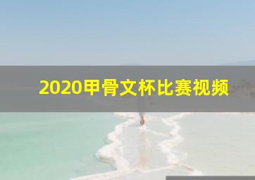 2020甲骨文杯比赛视频