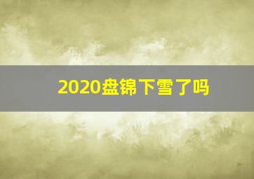 2020盘锦下雪了吗