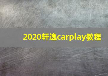 2020轩逸carplay教程