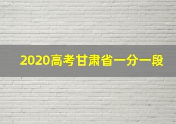 2020高考甘肃省一分一段