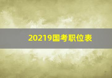 20219国考职位表