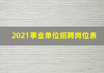 2021事业单位招聘岗位表