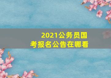 2021公务员国考报名公告在哪看