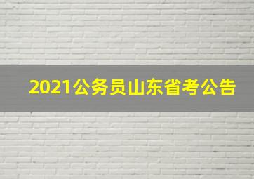 2021公务员山东省考公告