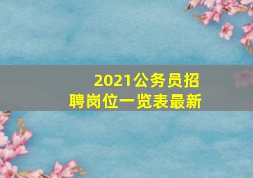 2021公务员招聘岗位一览表最新