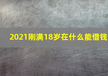 2021刚满18岁在什么能借钱