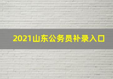 2021山东公务员补录入口