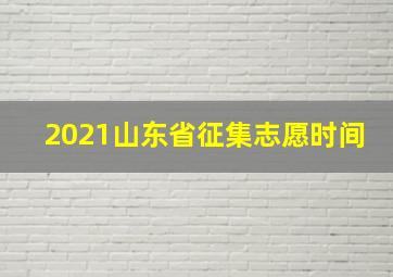 2021山东省征集志愿时间