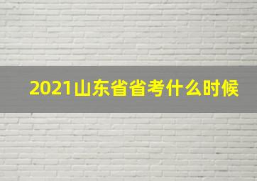 2021山东省省考什么时候