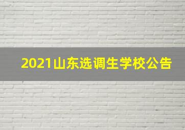 2021山东选调生学校公告