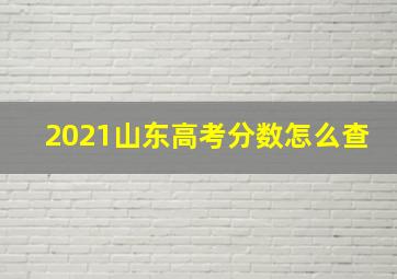 2021山东高考分数怎么查